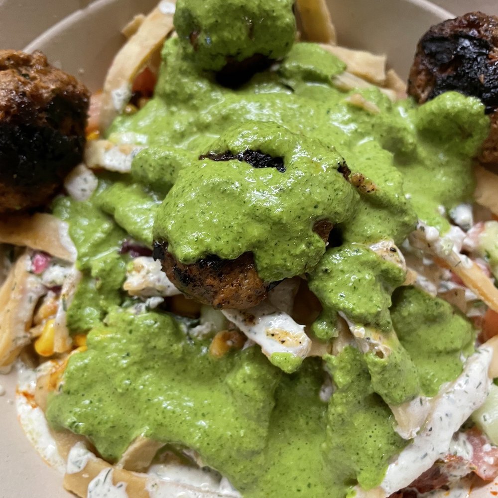 CAVA - spicy lamb meatball bowl - Mediterranean Near Me - Santa Monica, California CAVA - spicy lamb meatball bowl - Mediterranean Near Me - Santa Monica, California