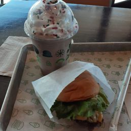 Shackburger and chocolate yule shake Shackburger and chocolate yule shake