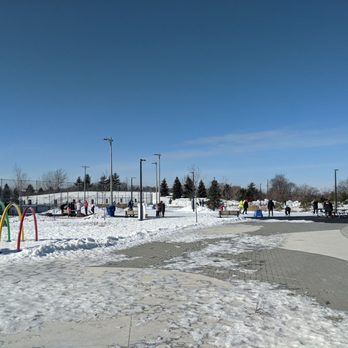 McCowan District Park - Looking from the parking lot towards the arena and skating trail - Parks Near Me - Toronto, Ontario McCowan District Park - Looking from the parking lot towards the arena and skating trail - Parks Near Me - Toronto, Ontario