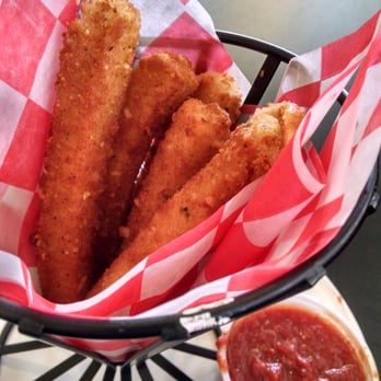 Grump's Cafe - Crofton - Cheese sticks, huge side of marinara, both piping hot and tasty! - Breakfast & Brunch Near Me - Gambrills, Maryland