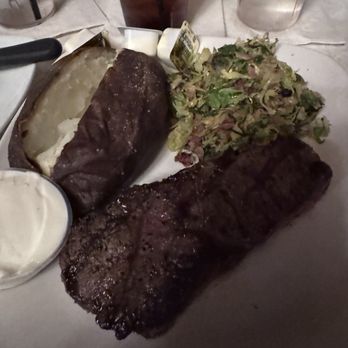 Sparta Steak House & Lounge - Small Strip w/ brussel sprouts and baked potato - Lounges Near Me - Canton, Ohio Sparta Steak House & Lounge - Small Strip w/ brussel sprouts and baked potato - Lounges Near Me - Canton, Ohio