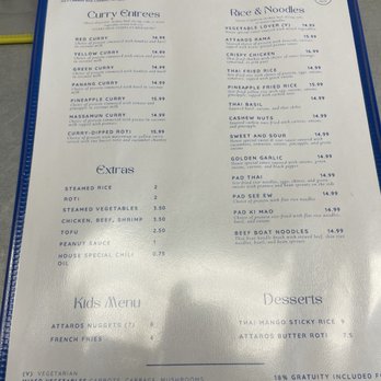 Attaros Thai - menu - Thai Near Me - Chandler, Arizona