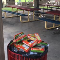 The Fun Center - Overflowing trash
