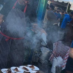 Chris Cosentino literally smoking at Smoked! Best taste of the event, IMO