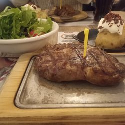 Roadhouse Grill - Ribeye, salad and loaded potato