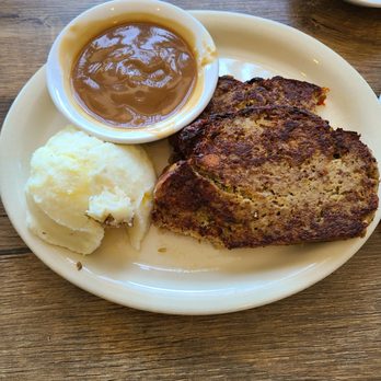 Bobbie's Southern Kitchen - New plate with meatloaf, nicely mashed potatoes & smooth brown gravey - American Near Me - San Antonio, Texas