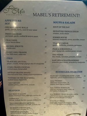 Menu photo 1 Forbes Mill Steakhouse Danville, CA