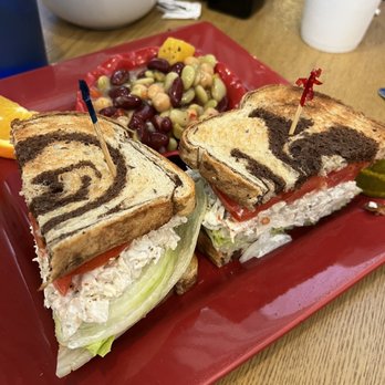Toasted Mango Cafe - Chicken salad sandwich with mango-bean mix. - Cafes Near Me - Sarasota, Florida
