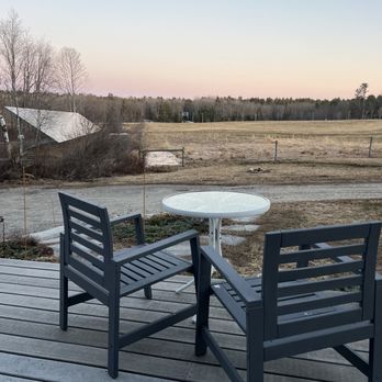 Old Crow Ranch - View from the Crow's Nest Tiny House porch - Meat Shops Near Me - Durham, Maine