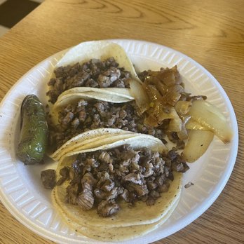 Tacos El Yiyo - 3 of their $1.99 Carne Asada Tacos - Tacos Near Me - Avondale, Arizona