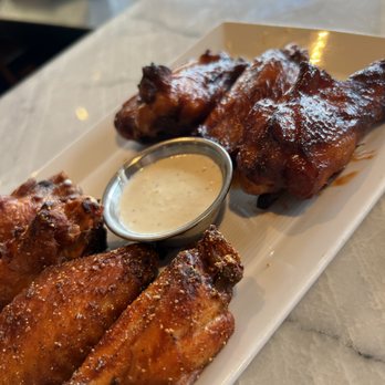 Burtons Grill & Bar - mesquite rubbed and sriracha maple chicken wings - New American Near Me - Lynnfield, Massachusetts Burtons Grill & Bar - mesquite rubbed and sriracha maple chicken wings - New American Near Me - Lynnfield, Massachusetts