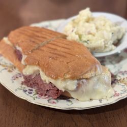 Swing the Teapot - Reuben Panini with potato salad