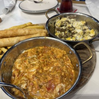 Moda Cafe & Bakery - 2 types of scrambled eggs. I could have easily made these at my own house - Bakeries Near Me - Richmond, Texas Moda Cafe & Bakery - 2 types of scrambled eggs. I could have easily made these at my own house - Bakeries Near Me - Richmond, Texas