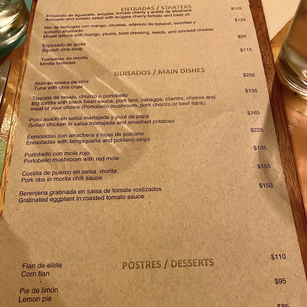 Food menu Food menu