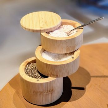 Char - Bamboo pi K Himalaya sea salt, white coarse sea salt & freshly ground black pepper. - New Mexican Cuisine Near Me - Albuquerque, New Mexico