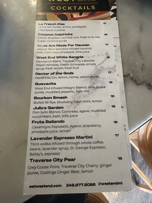Menu photo 7 West End Kitchen & Bar Orchard Lake, MI Menu photo 7 West End Kitchen & Bar Orchard Lake, MI