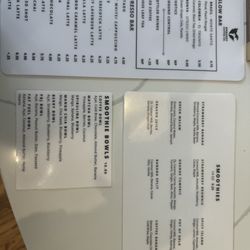 Embassy Coffee - Drink menu