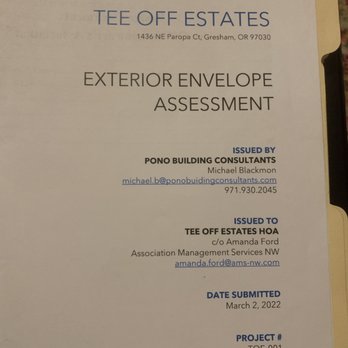 AMS Association Management Services NW - The building consultants report from March 2, 2022 stating everything is falling apart and it needs a lot of repairs like $6 million worth - Homeowner Association Near Me - Vancouver, Washington