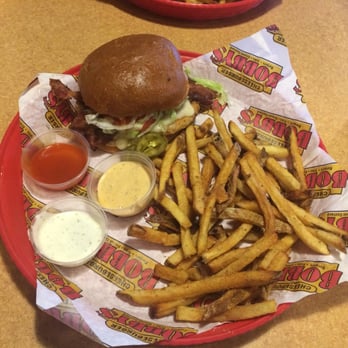 Cheeseburger Bobby's - Bacon Swiss Chicken Sandwich with Fries - Burgers Near Me - Norcross, Georgia Cheeseburger Bobby's - Bacon Swiss Chicken Sandwich with Fries - Burgers Near Me - Norcross, Georgia