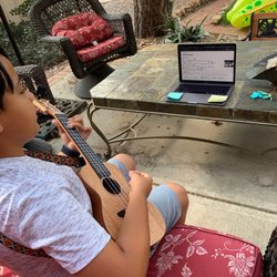 Music Lessons With Hayden - Nothing beats Ukulele lessons on the patio!