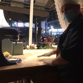Pane e Vino - Nonna making noodles, and making conversation, right next to us, for all of South Beach to see. - Italian Near Me - Miami Beach, Florida Pane e Vino - Nonna making noodles, and making conversation, right next to us, for all of South Beach to see. - Italian Near Me - Miami Beach, Florida