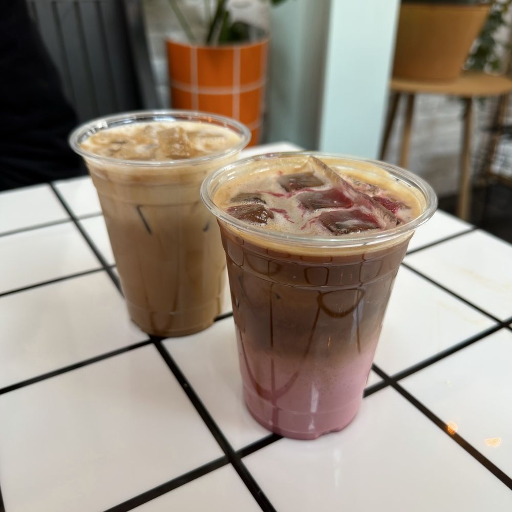 Rose n' fruit Latte and Fig Favorite Latte (both iced) Rose n' fruit Latte and Fig Favorite Latte (both iced)