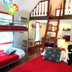 Gorgeous Stays - Stay in this fun "dog house"-- Red Woof Inn @GorgeousStays. Full height loft, sleeps 6, loads of pup decor and Pet-friendly (fee)!