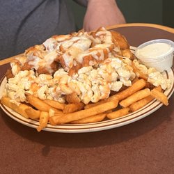 Mac's Philly Steaks - Country Sweet Plate* Sizes were half, full, or double plate. Mac salad, french fries, onion rings, mozzarella and country sweet sauce.