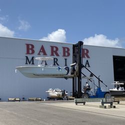 Barber Marina - After a day on the water placing my boat on the rack for cleaning.