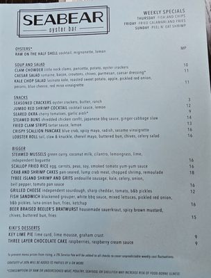 Menu photo 5 Seabear Oyster Bar Athens, GA Menu photo 5 Seabear Oyster Bar Athens, GA