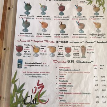 Chi - Drink menu - Filipino Near Me - San Miguel de Cozumel, ROO
