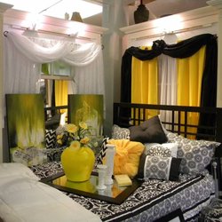 United Textiles - Classic black and white gets a bold, saffron yellow twist!