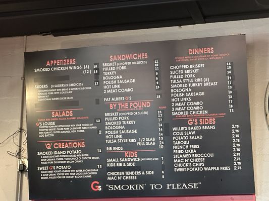 Menu photo 1 Albert G's Bar-B-Q Tulsa, OK