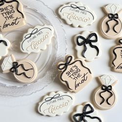 Creative Cookies - "She's tying the knot" bridal shower cookies