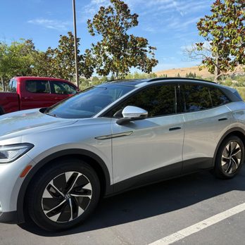 Sterling Window Tinting - Drivers side VW ID4 Pro tinted - Car Window Tinting Near Me - El Dorado Hills, California