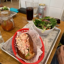 Delicious Crobster Roll and salad Delicious Crobster Roll and salad