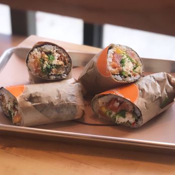 Pokeworks - Two sushi burritos one with 3 proteins and one with 2 - Poke Near Me - Flushing, New York Pokeworks - Two sushi burritos one with 3 proteins and one with 2 - Poke Near Me - Flushing, New York