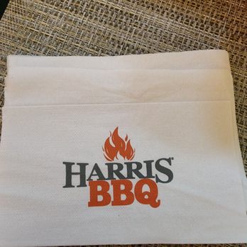 Harris BBQ - Brisket smelled so good, I forgot to take a photo.  But these napkins are super cute lol - Barbeque Near Me - Coalinga, California