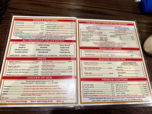 Menu photo 1 Angelo's Steak & Pasta Myrtle Beach, SC