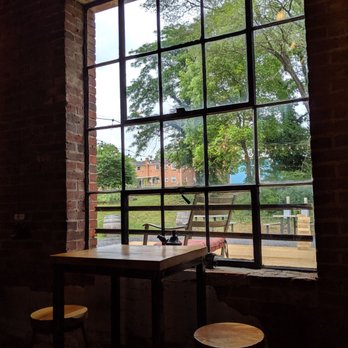 Restless Moons Brewing - Window looking out to patio - Breweries Near Me - Harrisonburg, Virginia