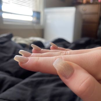 K Nails & Spa - they're all pointing up in this pic. no effort to even fix them after she was done. - Nail Salons Near Me - Butte, Montana