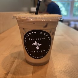 Iced peppermint latte.