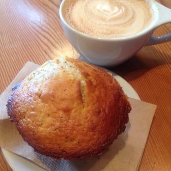 Mount Currie Coffee Company - Lemon Poppyseed Muffin and Latte - Cafes Near Me - Whistler, British Columbia Mount Currie Coffee Company - Lemon Poppyseed Muffin and Latte - Cafes Near Me - Whistler, British Columbia