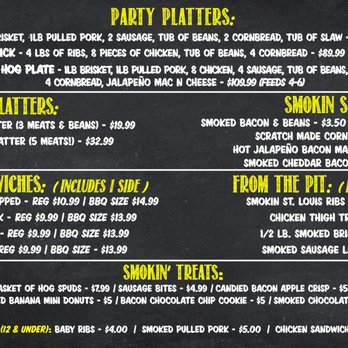 Big Sky BBQ - The menu board.  You can go online and order for pickup as well. - Caterers Near Me
