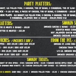Big Sky BBQ - The menu board.  You can go online and order for pickup as well.