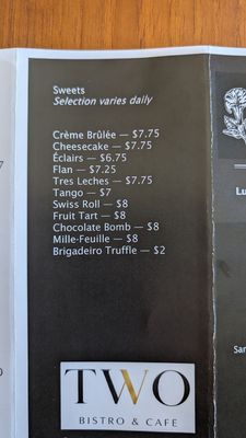 Menu photo 5 Two Bistro & Cafe Hartford, VT Menu photo 5 Two Bistro & Cafe Hartford, VT