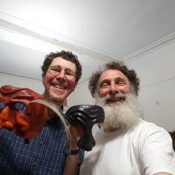 Mask Arts Company - Stanley with student, Mark Donnell. - Costumes Near Me - New York, New York Mask Arts Company - Stanley with student, Mark Donnell. - Costumes Near Me - New York, New York