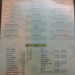 Fiesta Brava Mexican Restaurant - Menu page 1