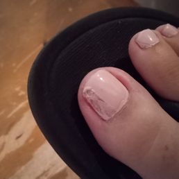 Over an hour later still wet and polish coming off. They did too lumpy
