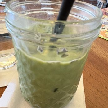 Xaman Cafe - Matcha lavender latte with oat milk - Cafes Near Me - Dallas, Texas